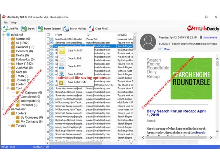 MailsDaddy NSF to PST Converter Softwatre