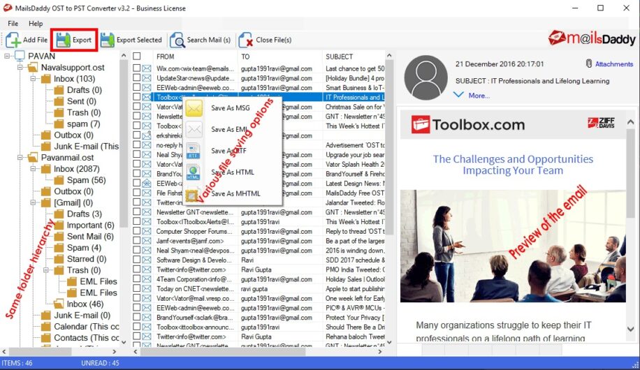 MailsDaddy OST to PST Converter Software